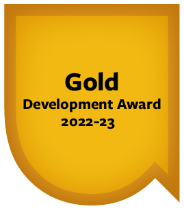 Gold Development Award 2022-23 - Gold badge with union logo