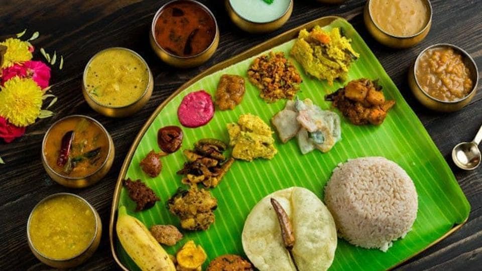 Onam Sadhya - a traditional meal served at the Malayali festival of Onam