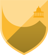 Club development badge - Gold - shield with Team UCL logo and UCL portico logo