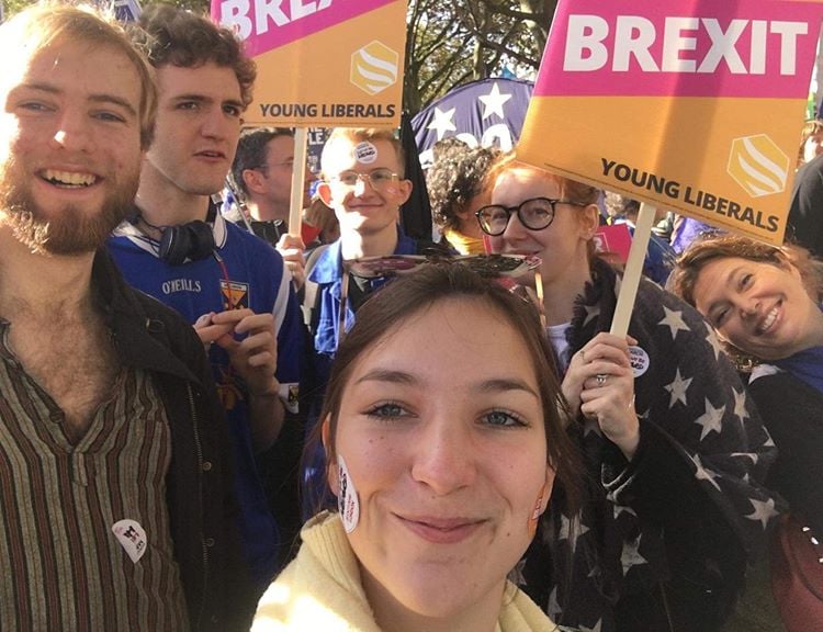 UCL Lib Dem members at an anti-Brexit march