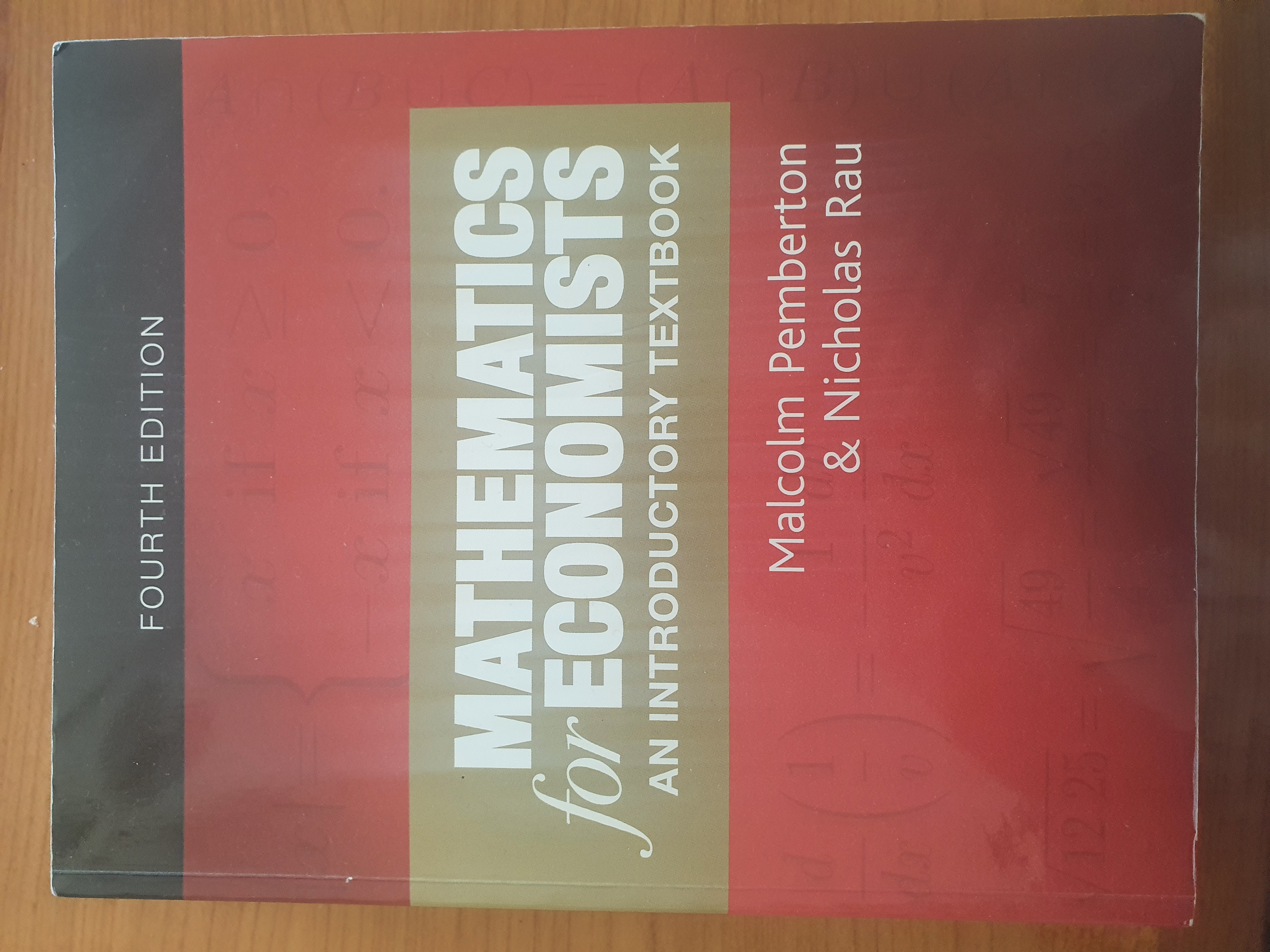 Mathematics for Economists textbook by Pemberton and Rau