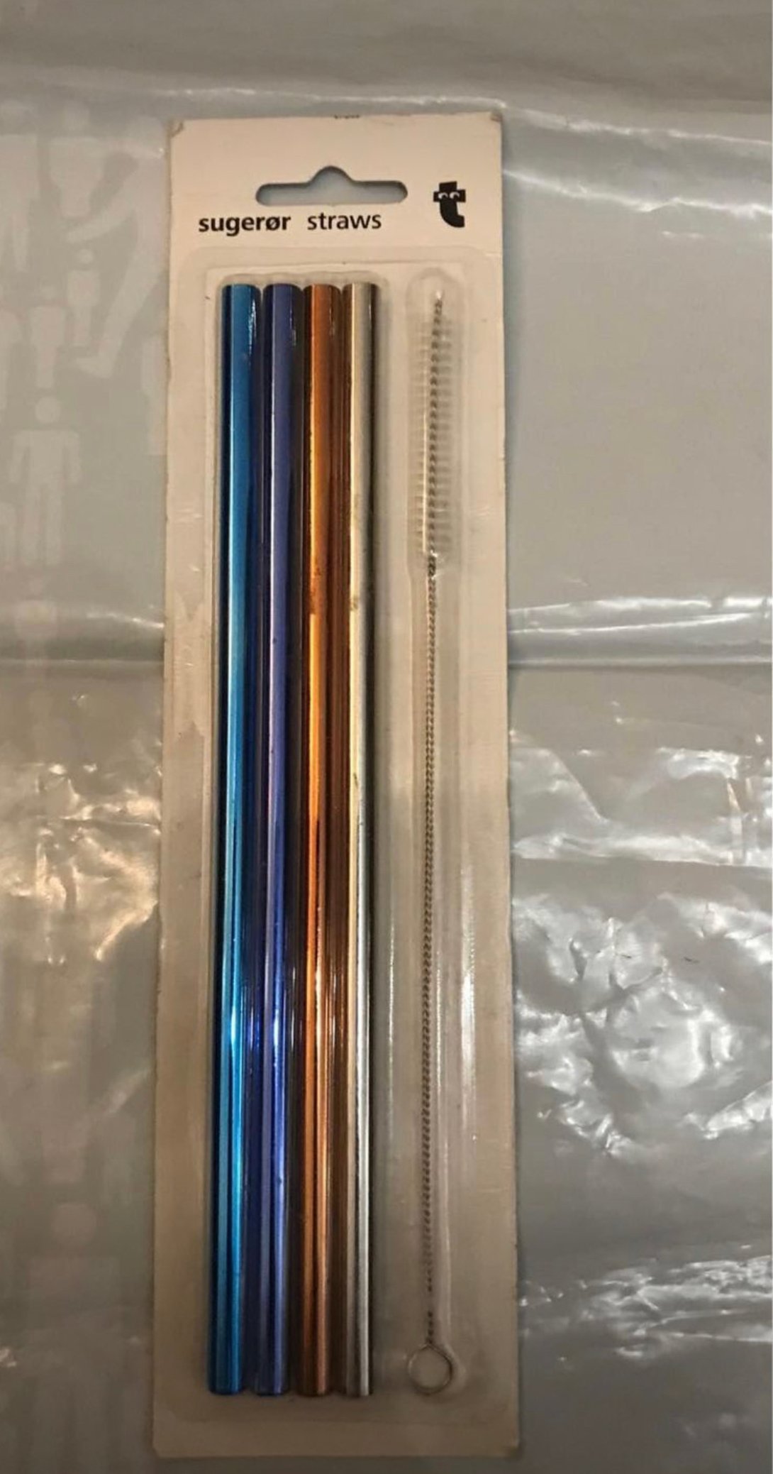 Reusable metal straws with cleaning brush
