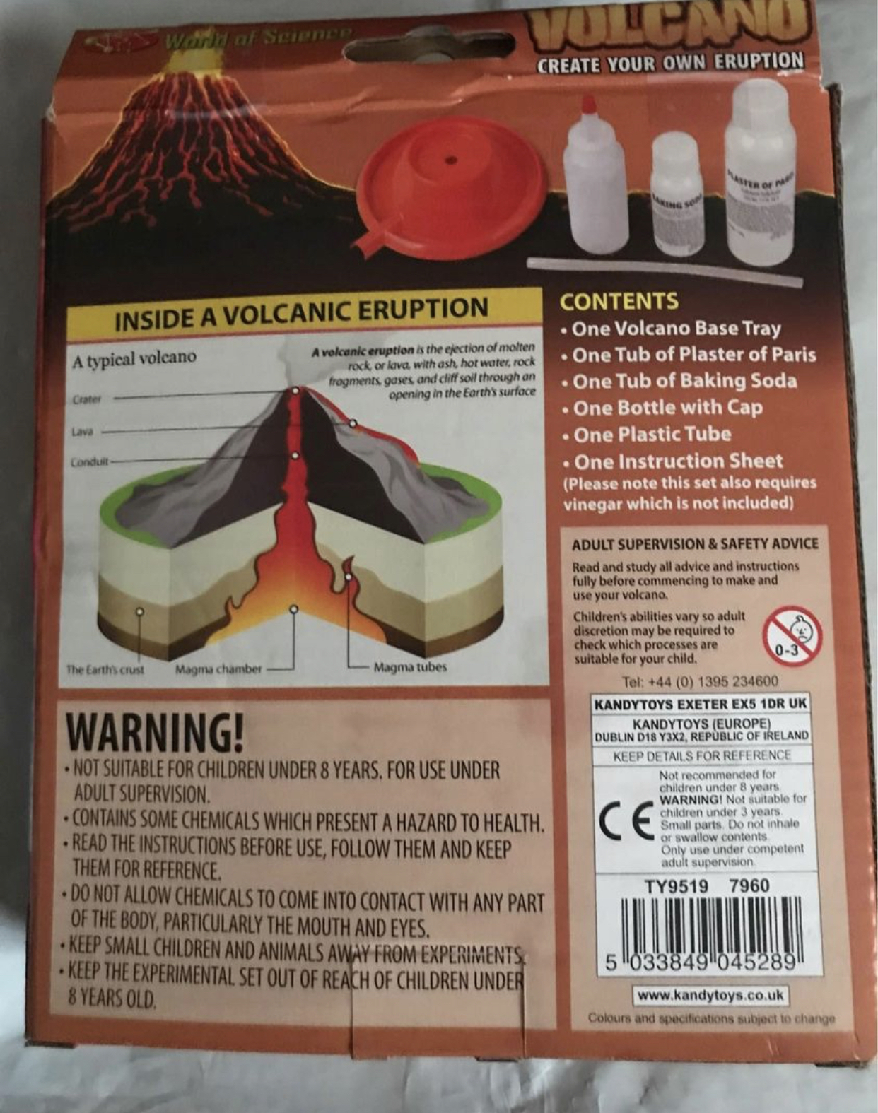 Volcano eruption craft kit