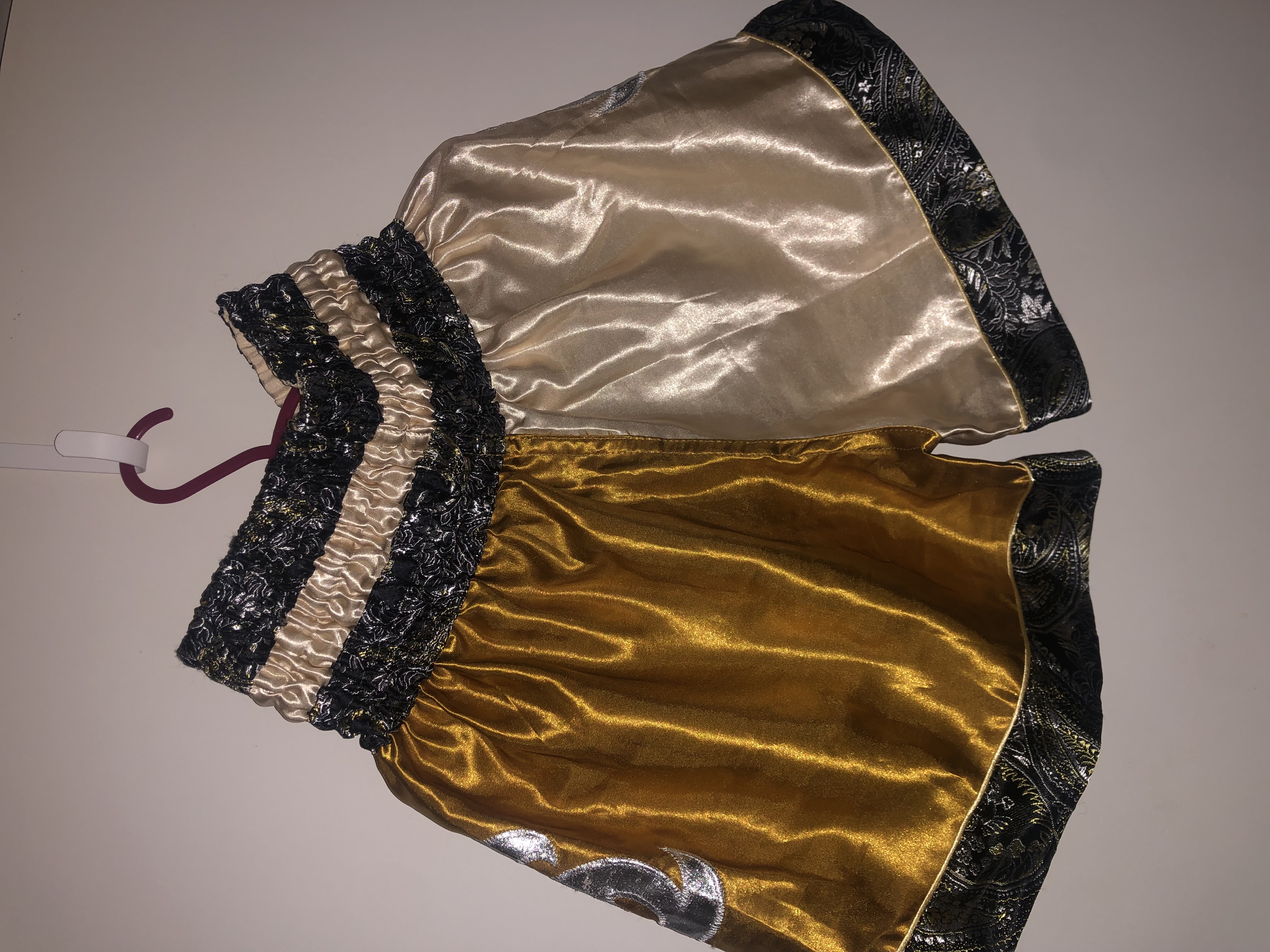 Gold and cream shorts (front)
