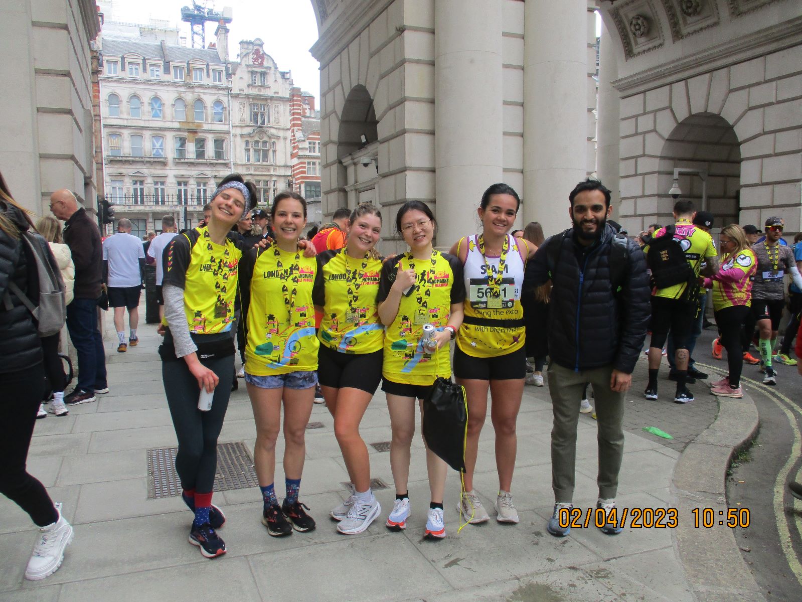 A group photo of the London Landmarks Half Marathon team