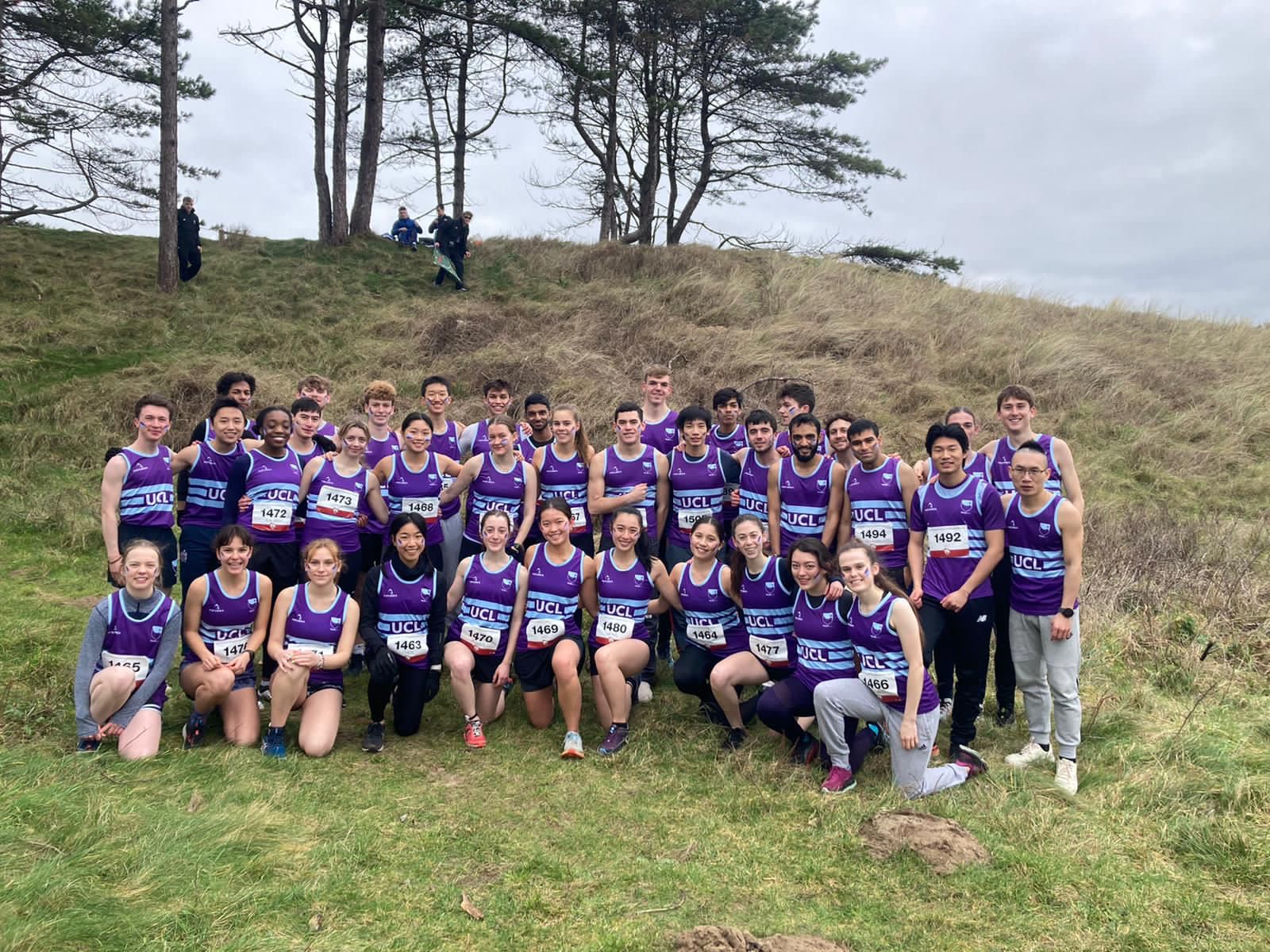 A group photo of the club at the BUCS Cross Country Championships in South Wales