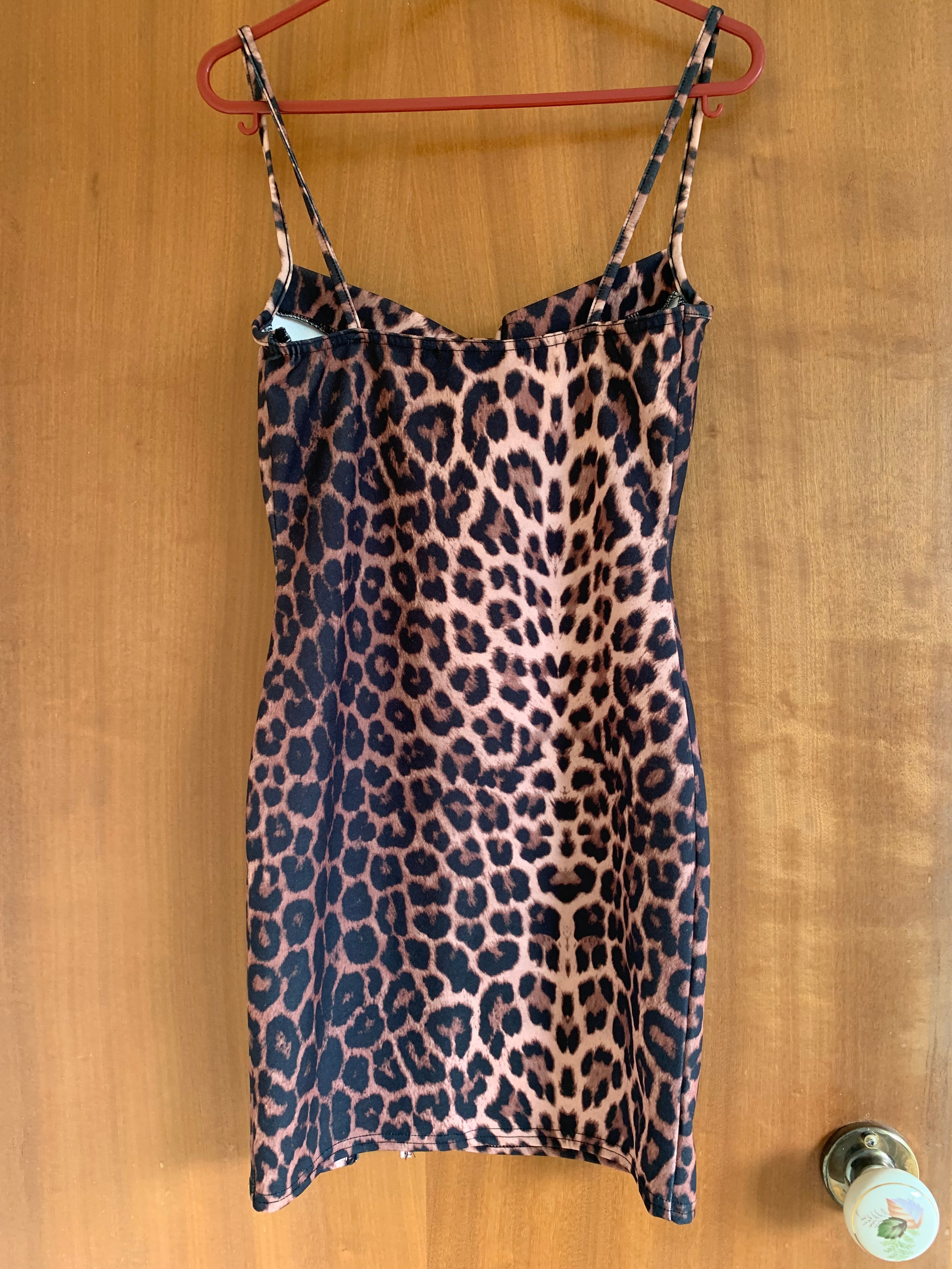 leopard print mini dress (back)