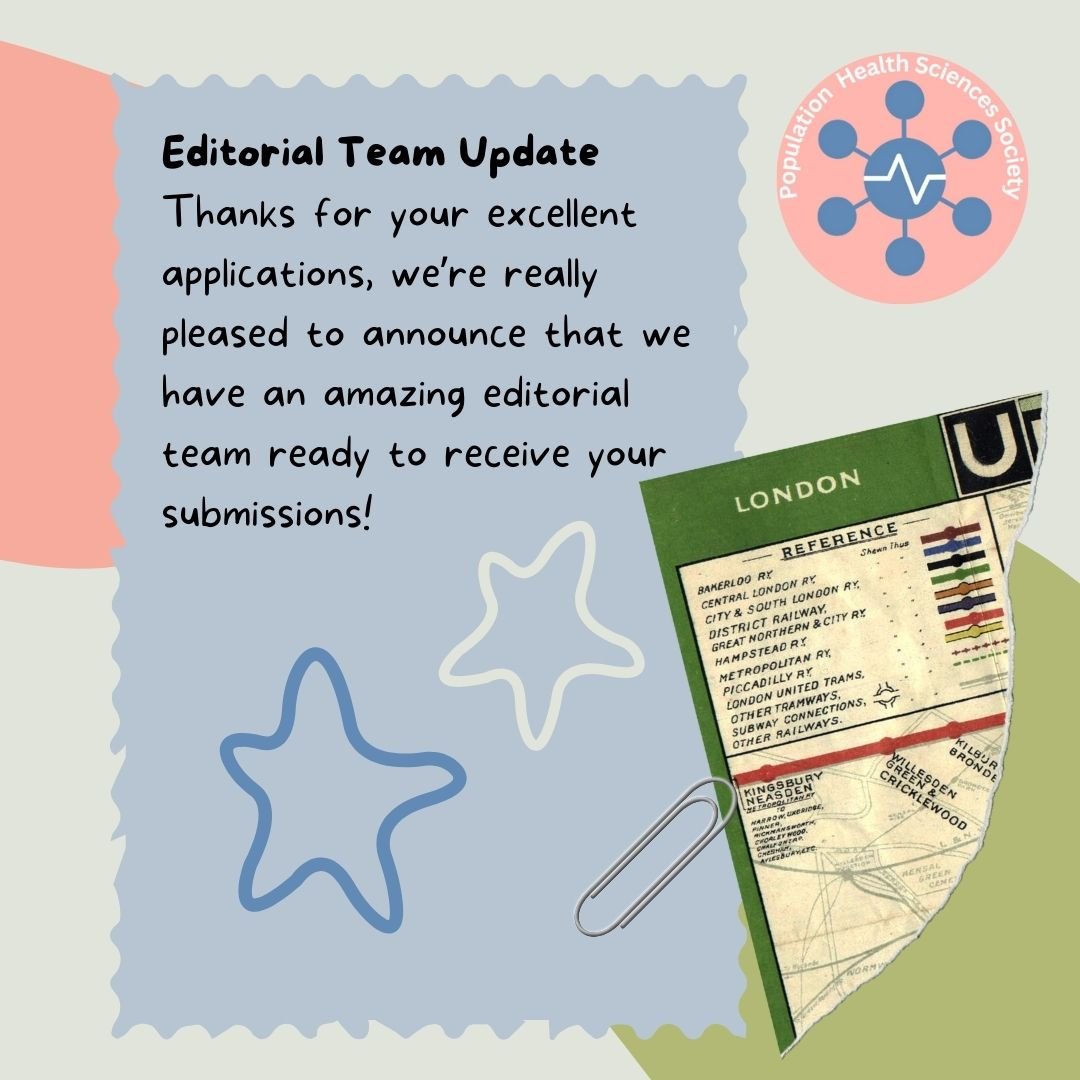 Editorial Team Update Thanks for your excellent applications, we’re really pleased to announce that we have an amazing editorial team ready to receive your submissions! On a green background with abstract doodles and a cut out of a tube map.