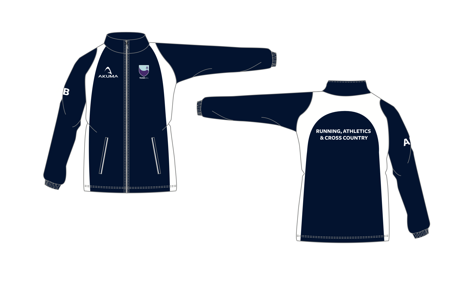 Navy zip jacket with Akuma logo