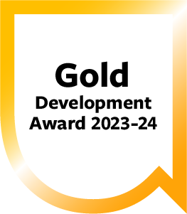 Gold Development Award 2023-24 - Gold badge with union logo