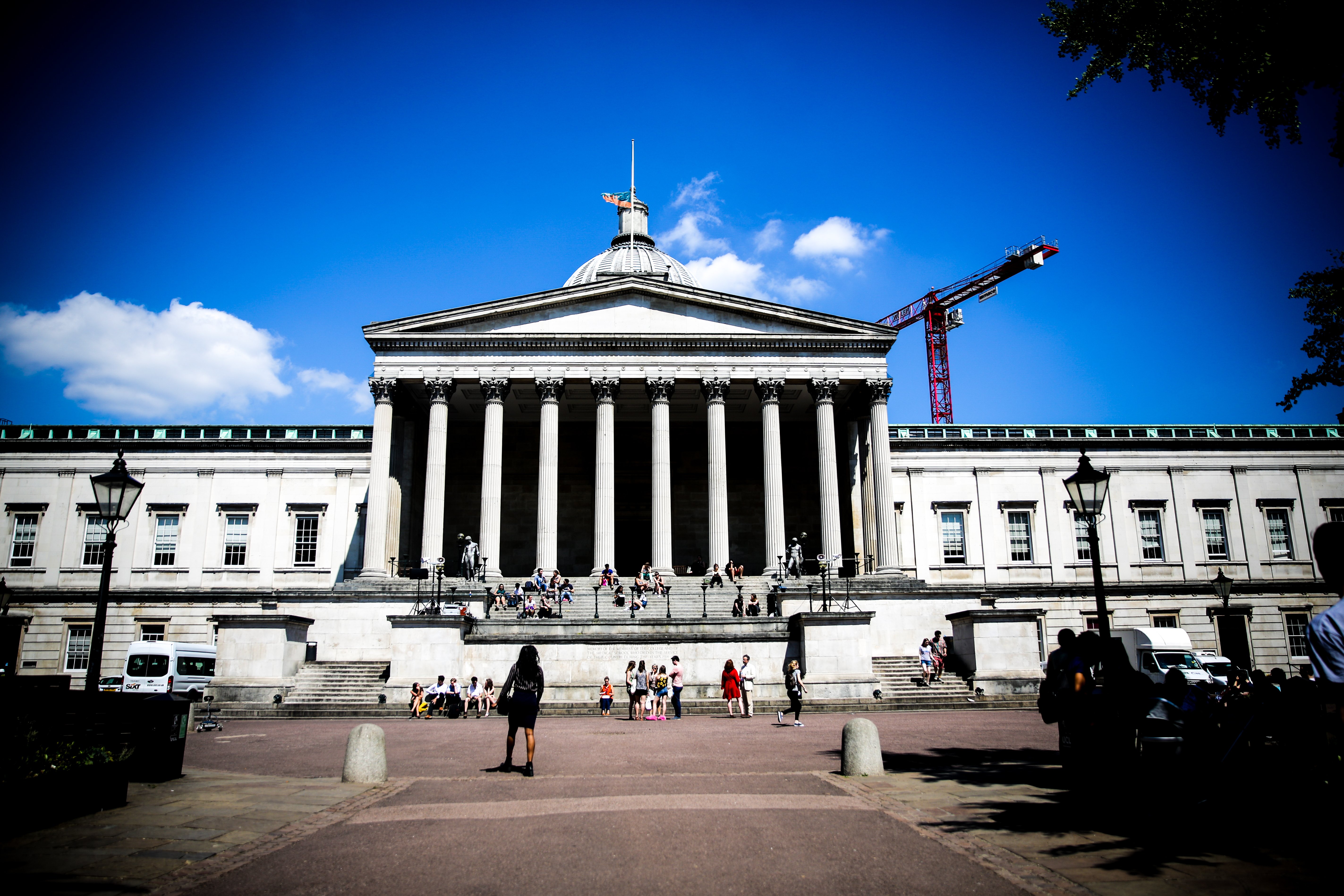 UCL main quad with students