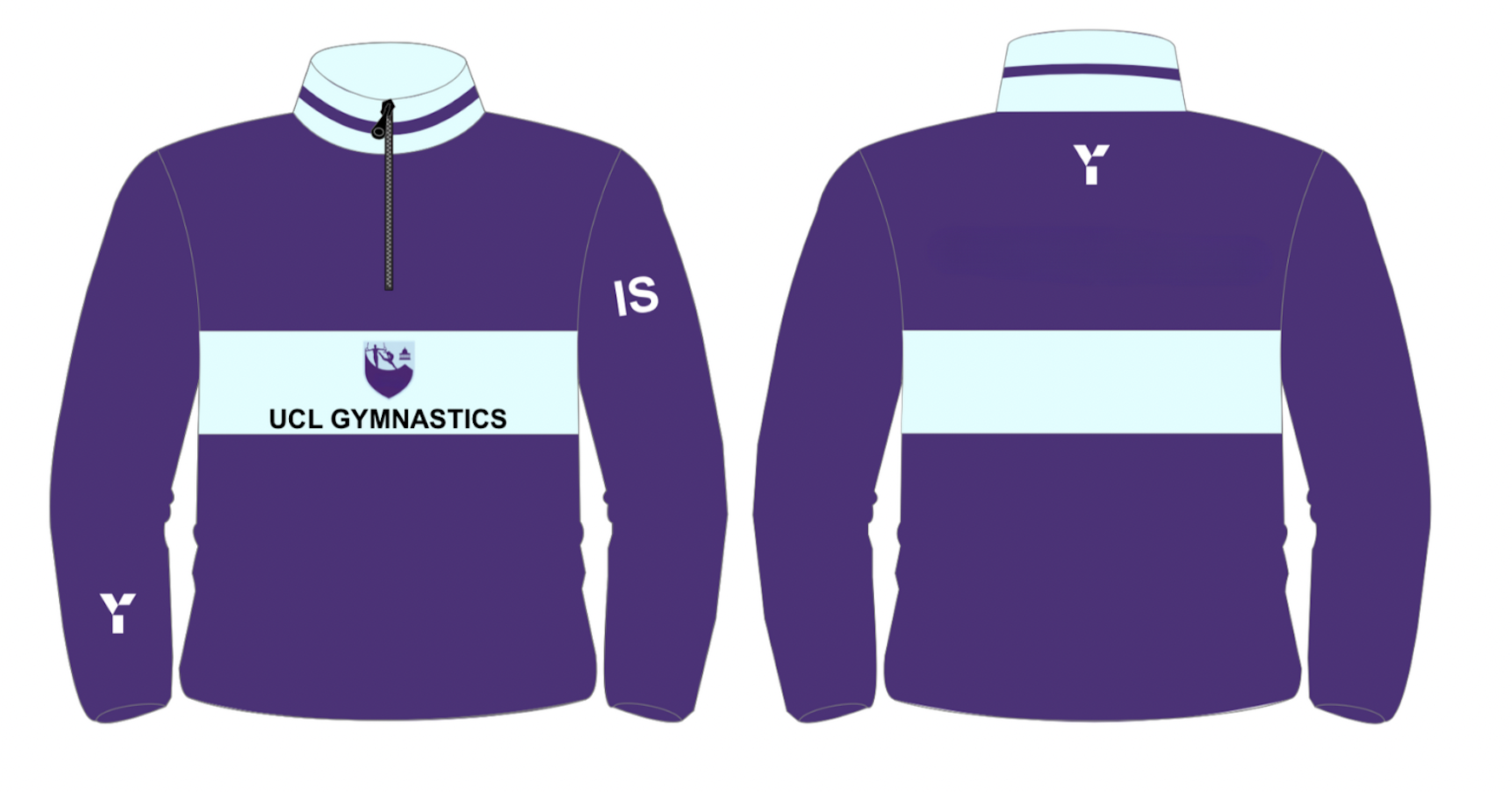 Purple and blue zip jumper