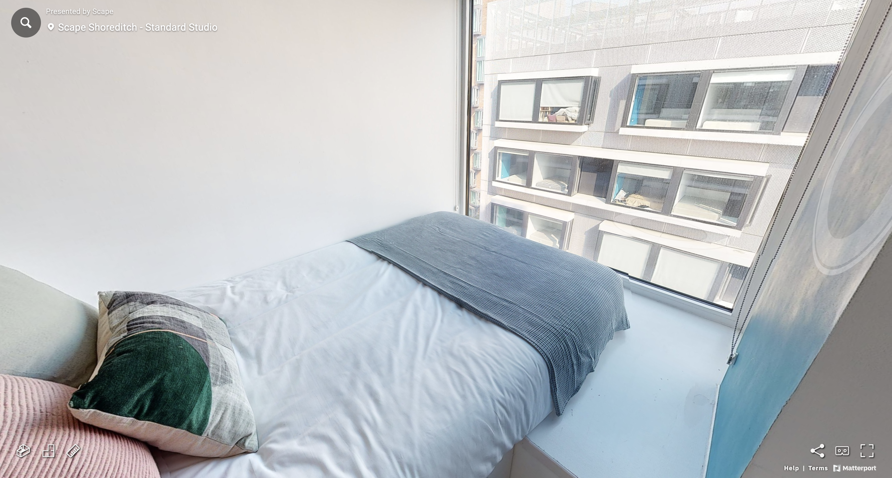 double bed and window view