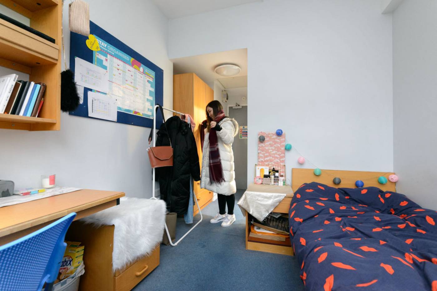 Single bed, with Drawers, side table, study desk, huge cupboard