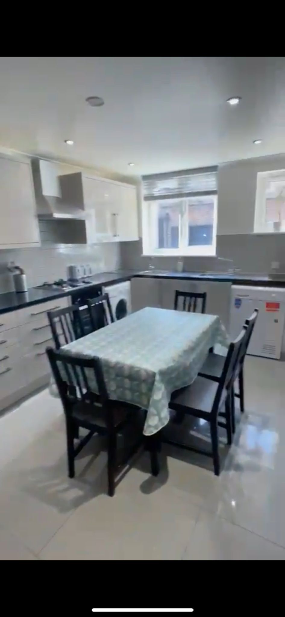 Large kitchen + dining area