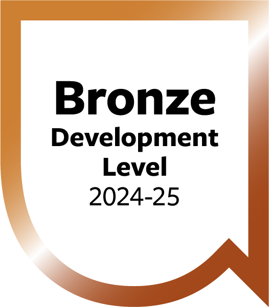Bronze Society Development Level 2024-2025 - Bronze badge inside the Union logo