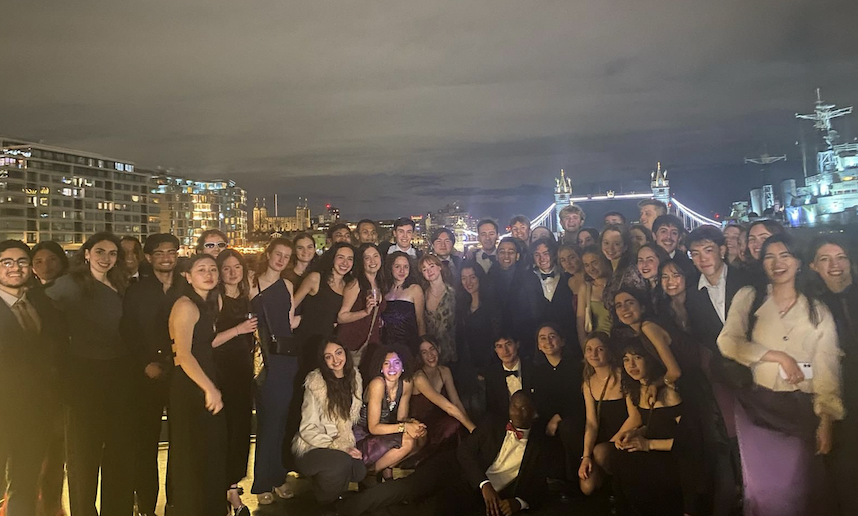 Club members pose together at the annual inter-uni boat ball.