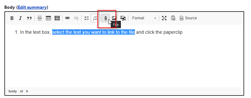 Select the paperclip "File" icon
