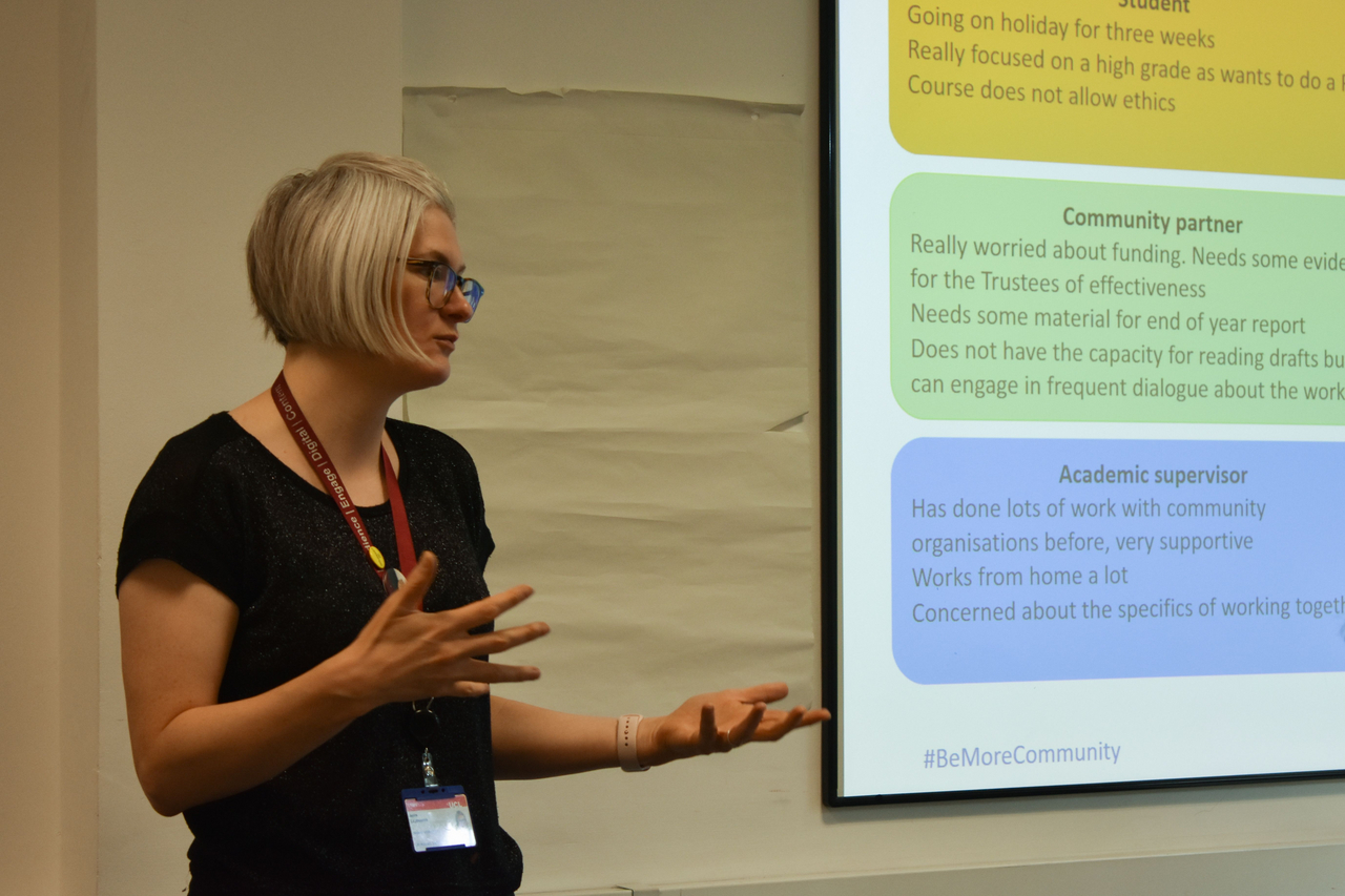 Anne Laybourne doing a presentation