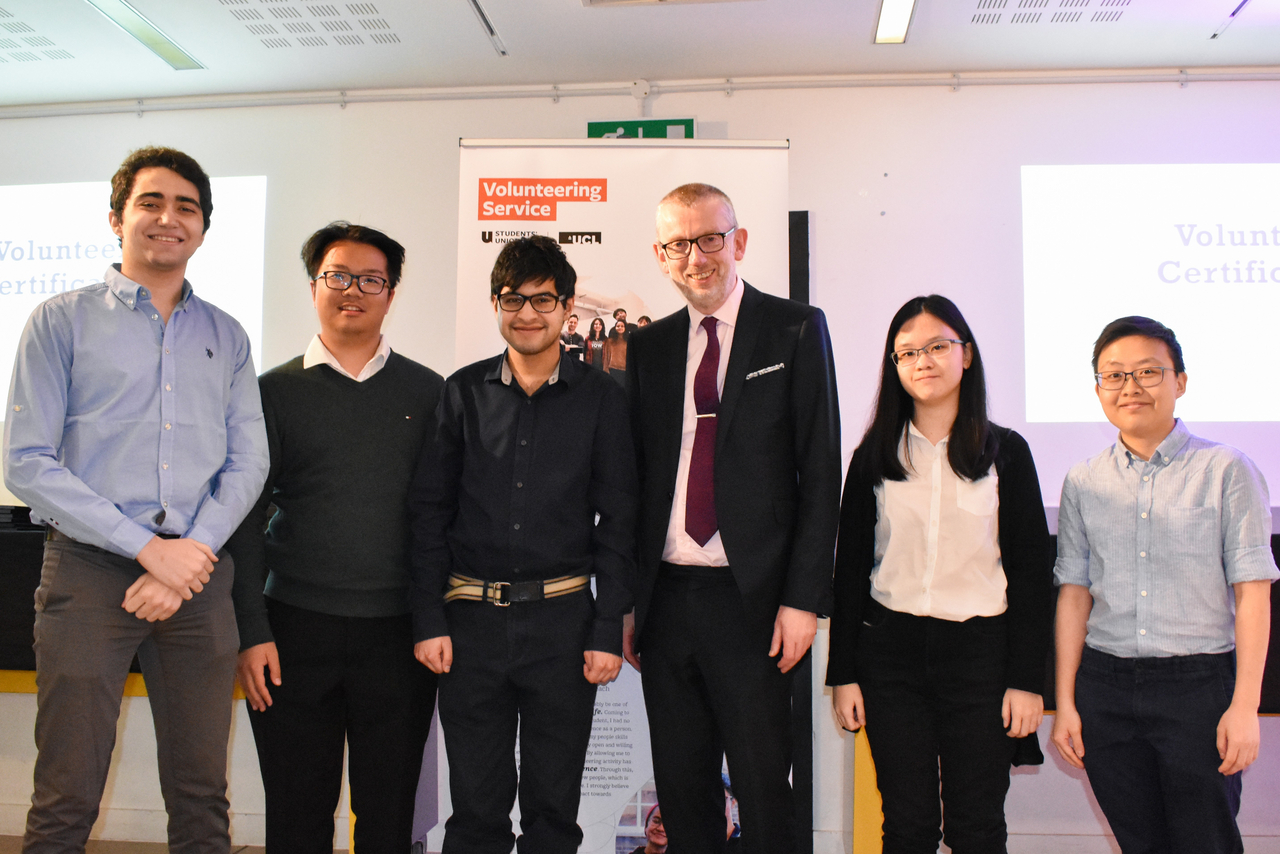 Professor Anthony Smith with students from Impactive project